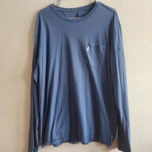 Johnnie-O Mens Brennan T Shirt Long Sleeve Crew Neck Pullover Wake Blue Size XL